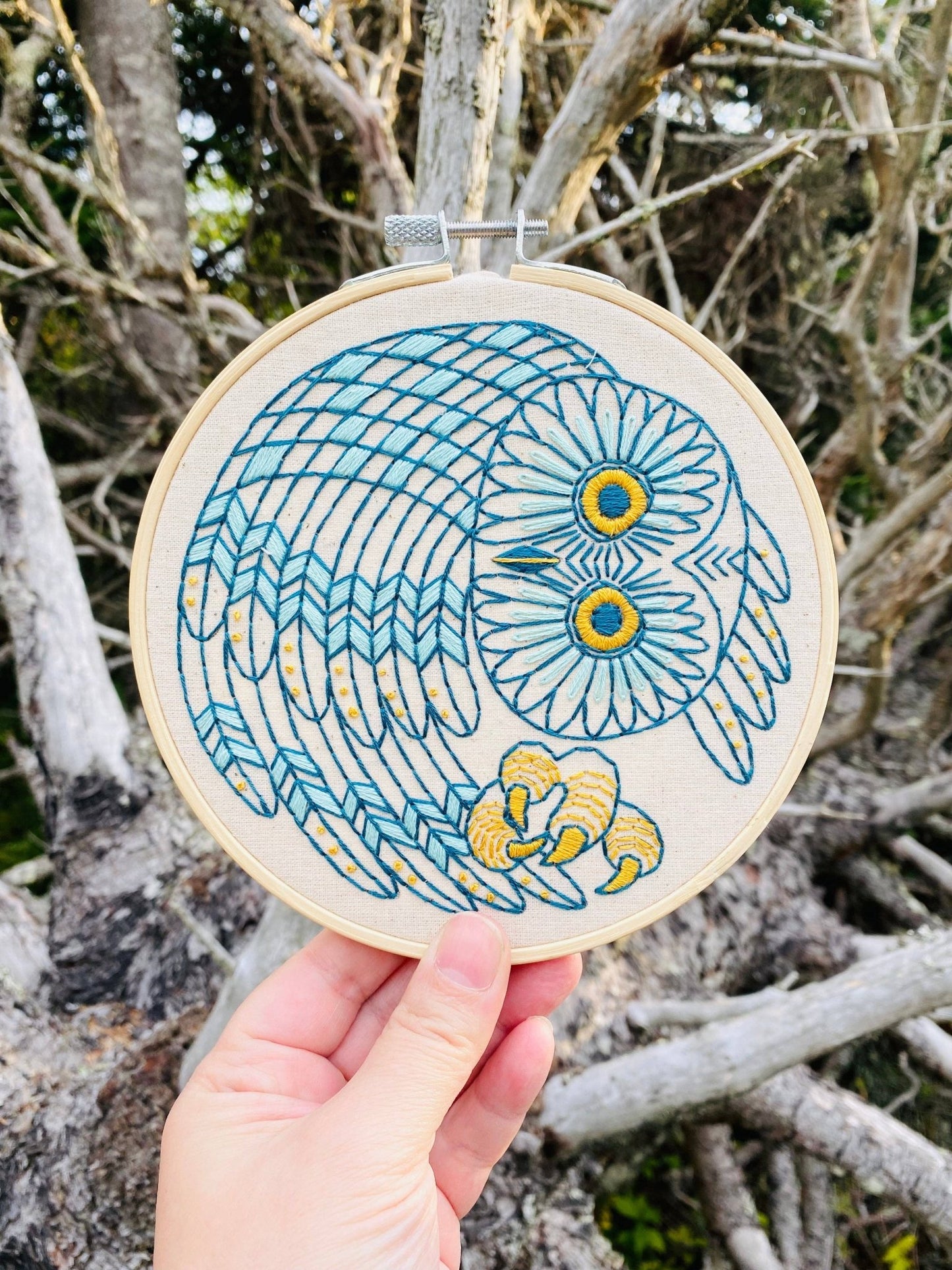 Saw Whet Owl Complete Embroidery Kit - homesewn