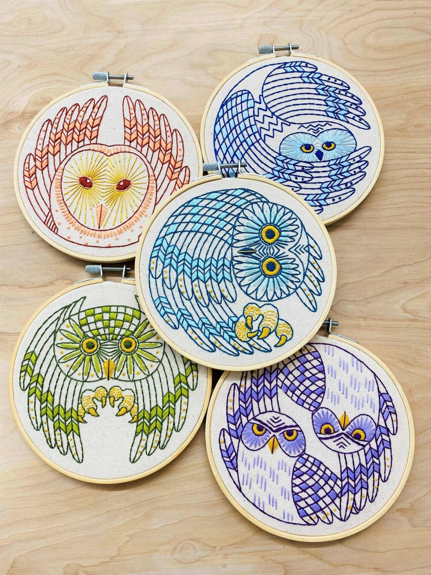 Saw Whet Owl Complete Embroidery Kit - homesewn