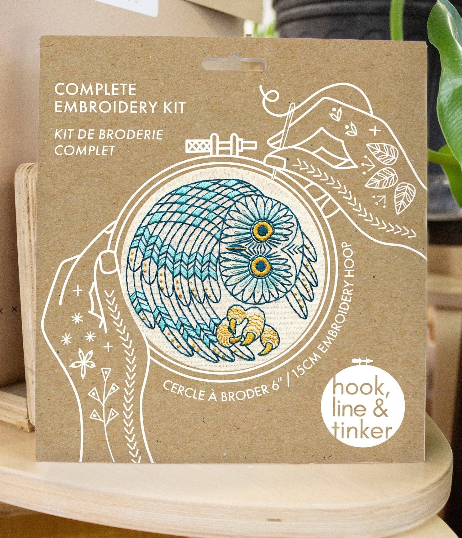 Saw Whet Owl Complete Embroidery Kit - homesewn