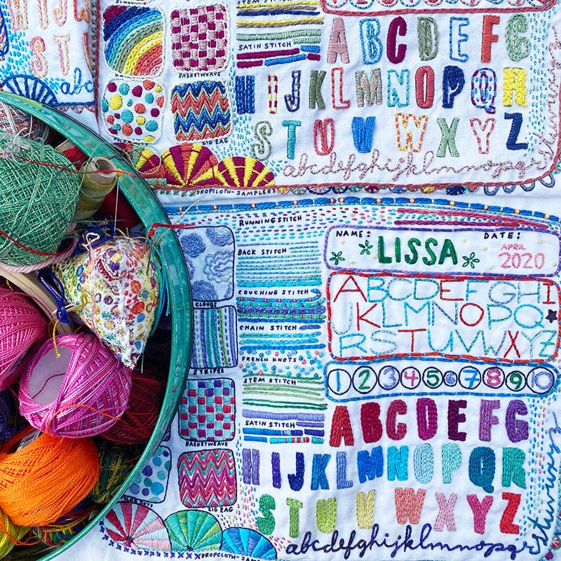 Schoolhouse Embroidery Sampler - homesewn