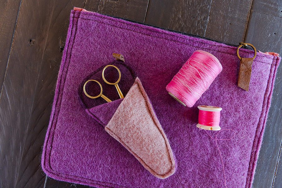 Scissors Sleeve - 100% Felted Wool - homesewn