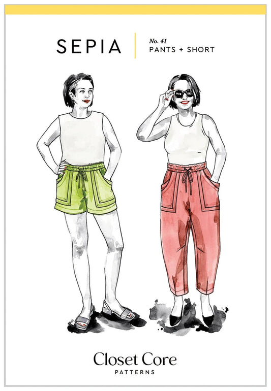 Sepia Short/Pant Printed Sewing Pattern - homesewn