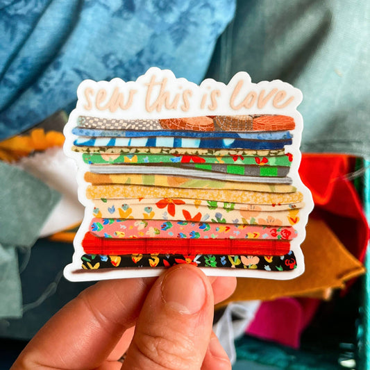 Sew This Is Love Vinyl Stickers, Cute Sewing Quilt Sticker - homesewn