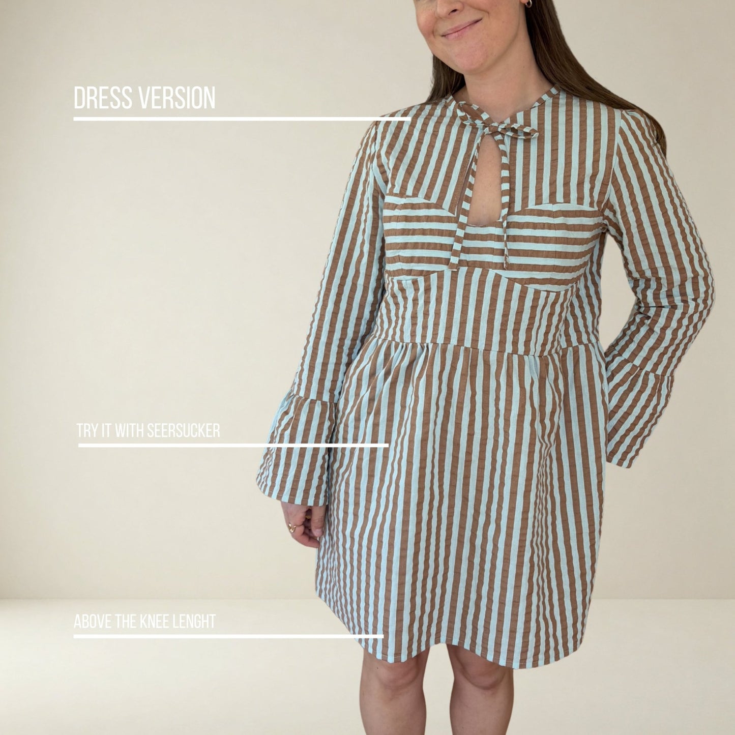 SH001 - Blouse with knotted neckline and bust cutouts - PDF PATTERN - homesewn