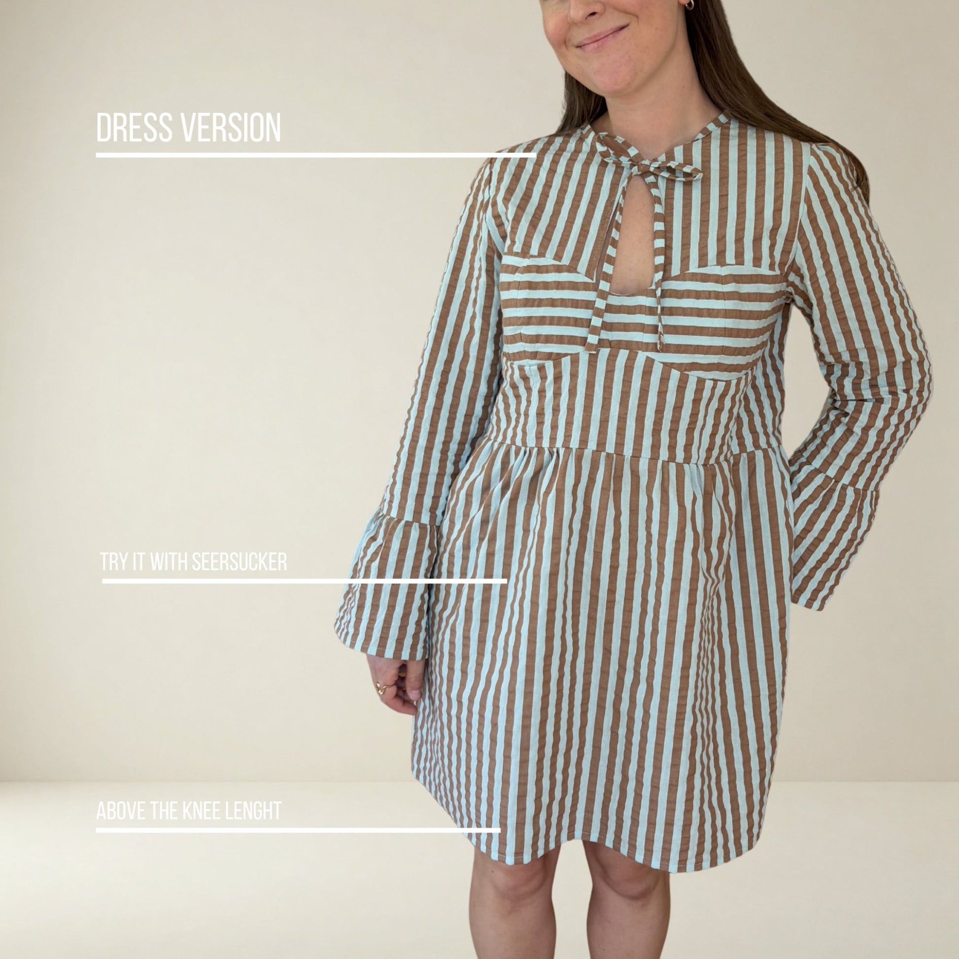 SH001 - Blouse with knotted neckline and bust cutouts - PDF PATTERN - homesewn