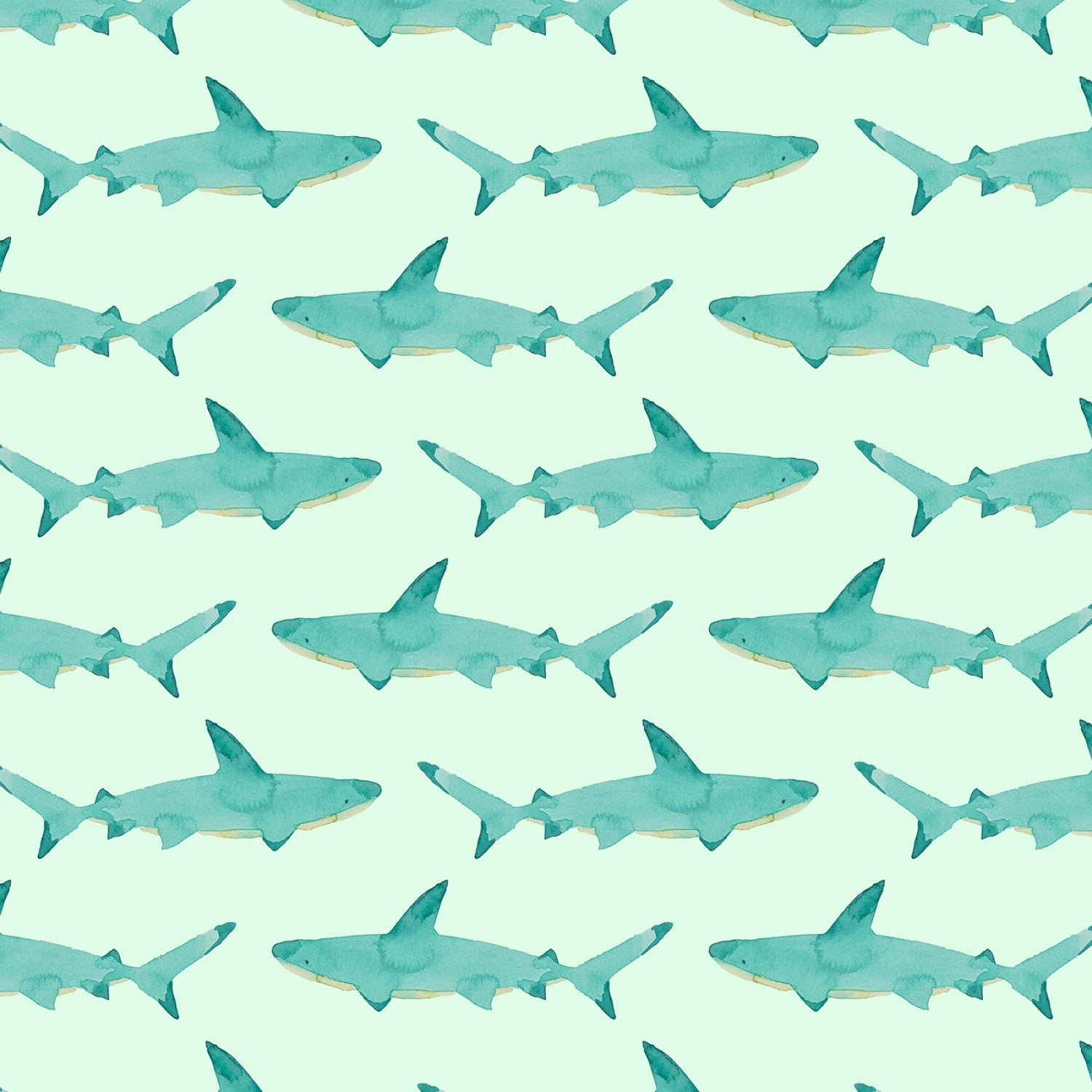 Sharks Aqua - Lewis & Irene Fabric - homesewn