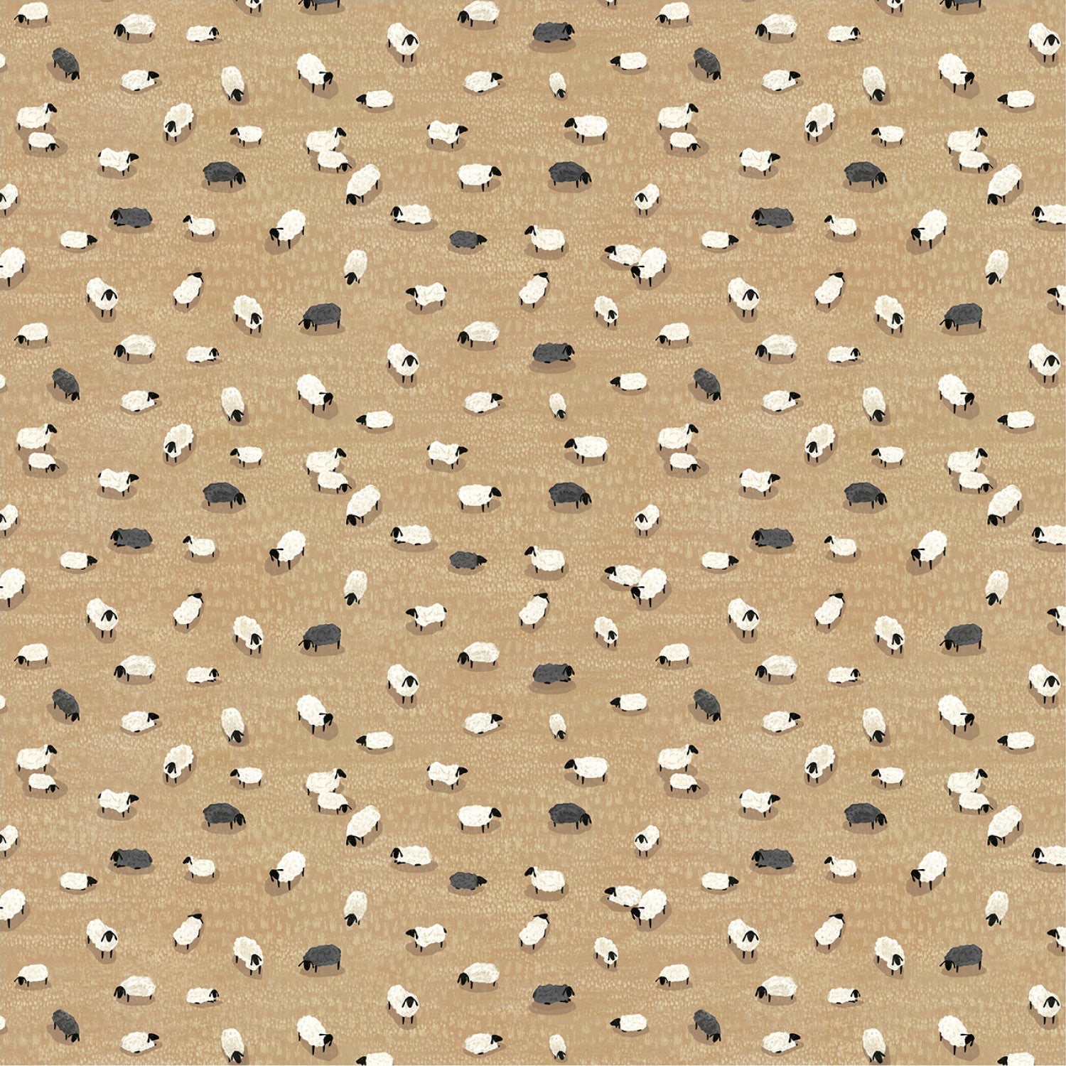 Sheep - Tan - Quilting Cotton Fabric - homesewn