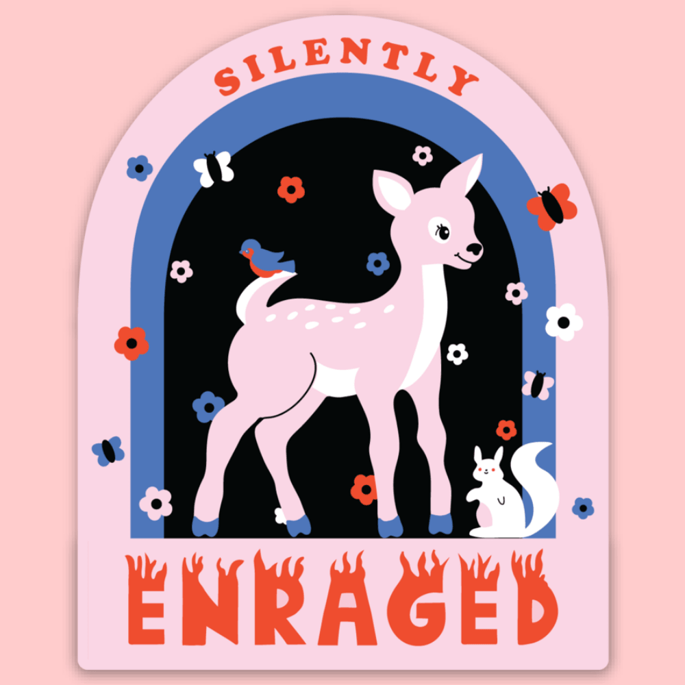 Silently Enraged Sticker - homesewn