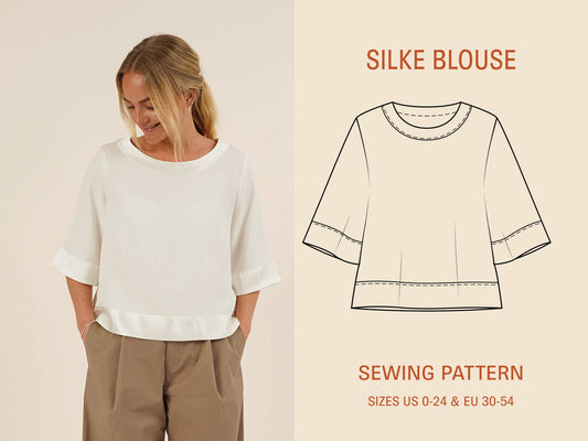 Silke Blouse Sewing pattern PDF DOWNLOAD - homesewn