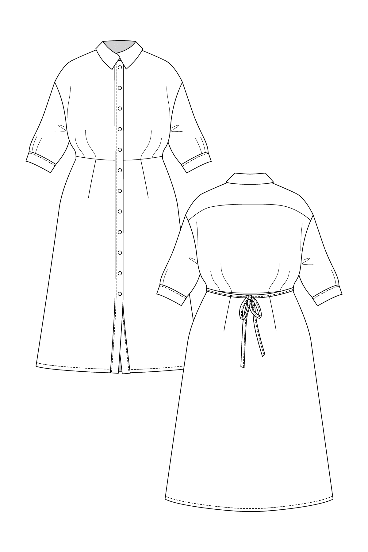 SILMU shirt & shirt dress - PDF PATTERN - homesewn