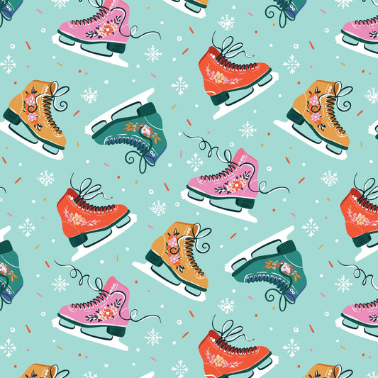 Skate to Be - Turquoise - Jolly Tidings - homesewn