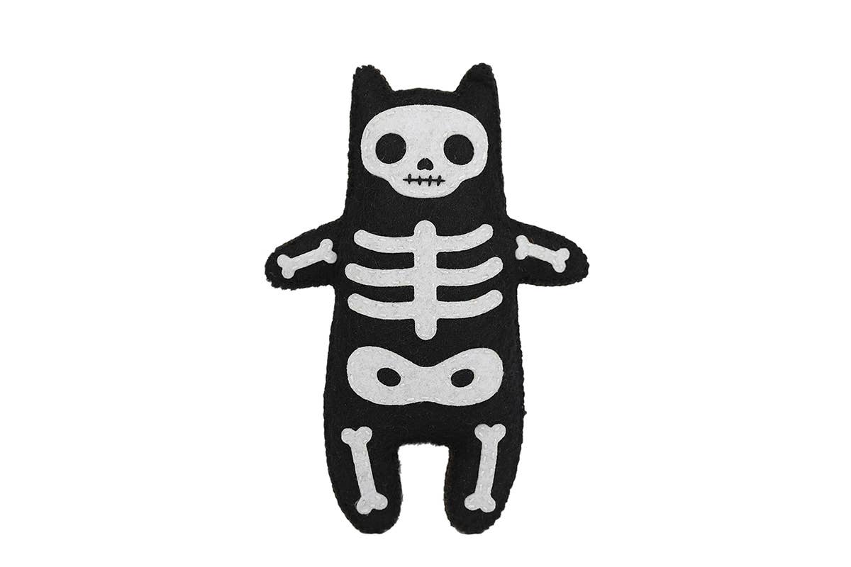 Skeleton Cat Felt Doll Kit - homesewn