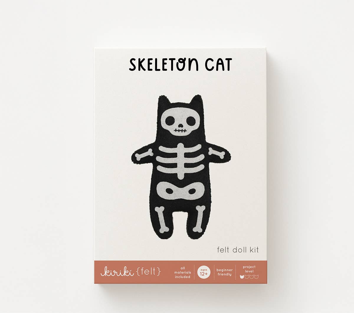 Skeleton Cat Felt Doll Kit - homesewn
