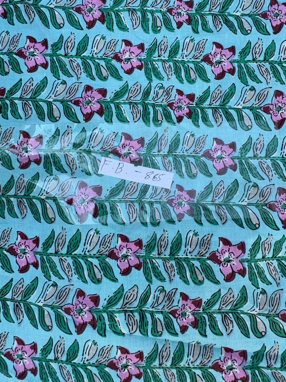 Sky Blue Cotton Fabric Small Floral Print Fabric By the Yard - homesewn