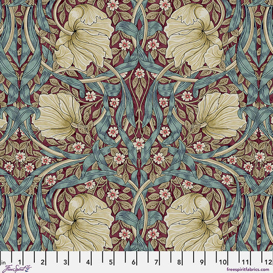 Small Pimpernel - Teal Berry - William Morris Lodden QUILTING COTTON/POPLIN - homesewn