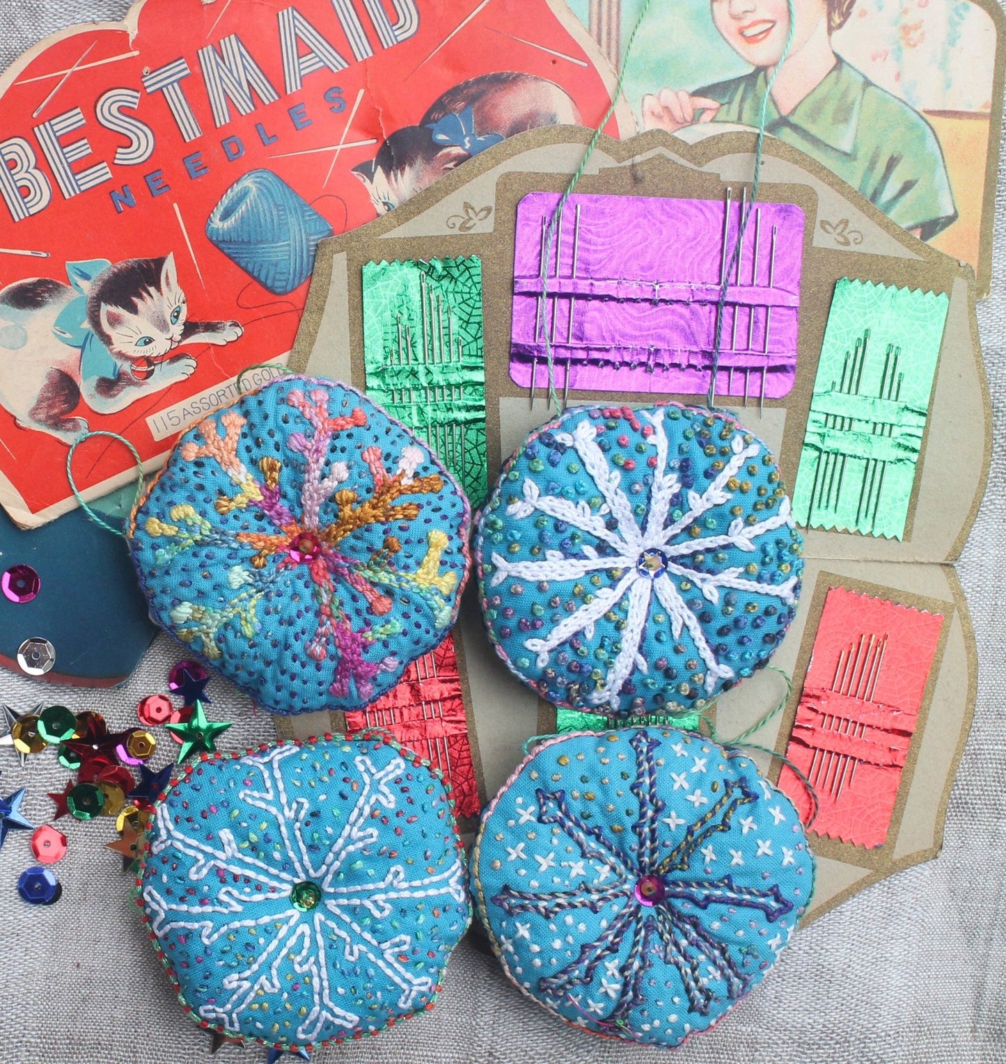 Snowflakes Ornaments Sampler - homesewn