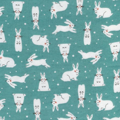 Snowhares ORGANIC FLANNEL - Turquoise - homesewn