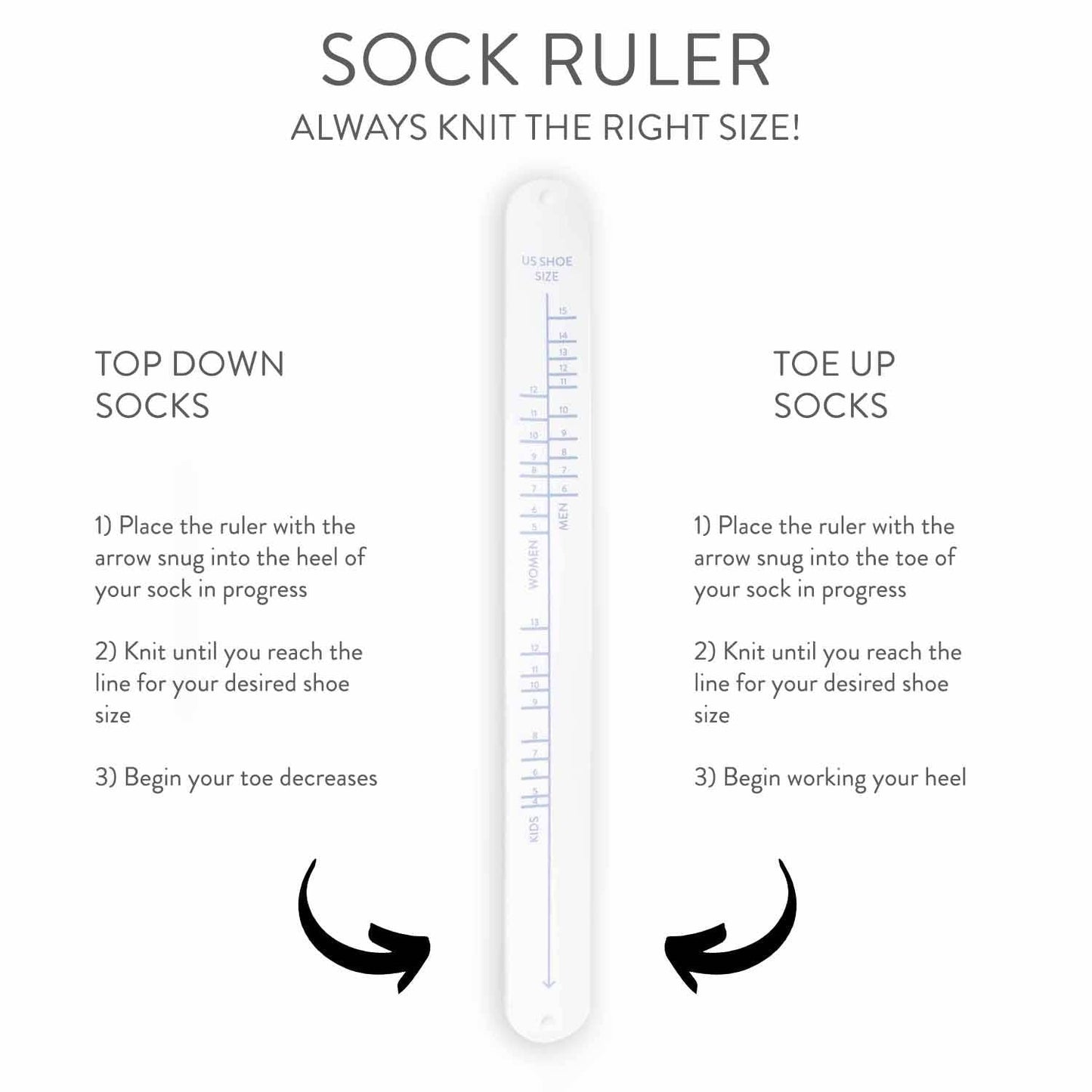 Sock Ruler - Sock Sizing Bracelet Ruler - homesewn