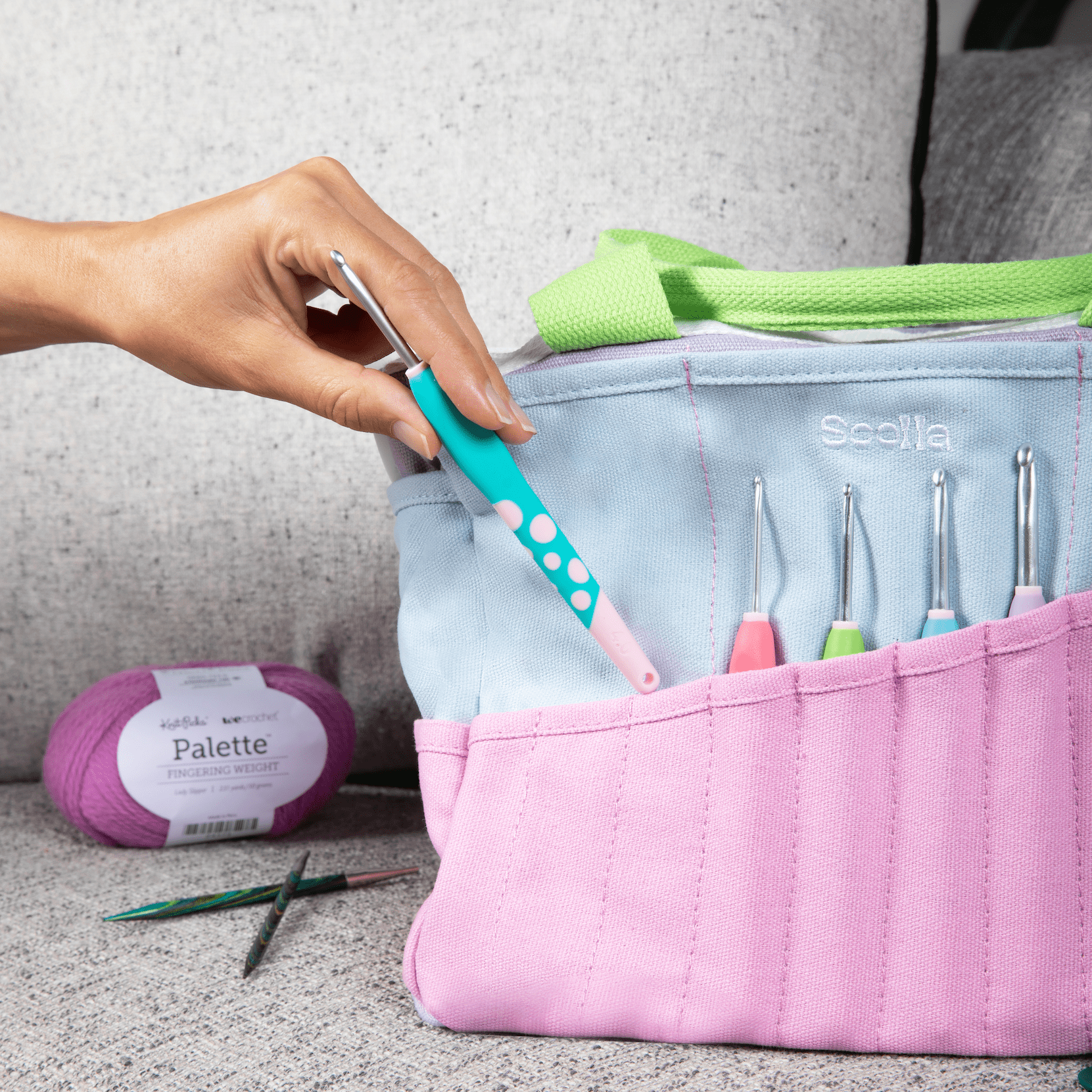 Soolla Studio Artist Bag, Forest Green, Craft Tool Bag - homesewn