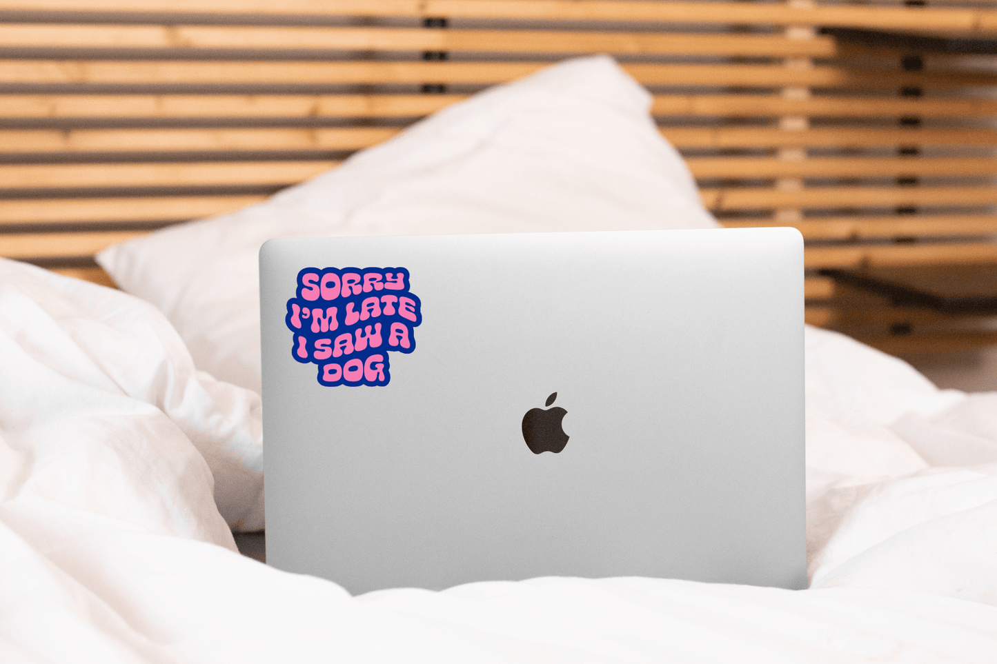 Sorry I'm Late I Saw a Dog Sticker - pet, funny, puppies - homesewn