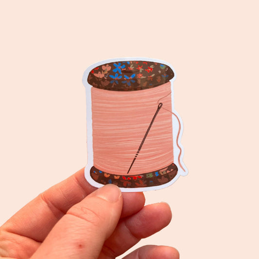 Spool Of Thread Vinyl Stickers, Cute Quilt Sewing Sticker - homesewn