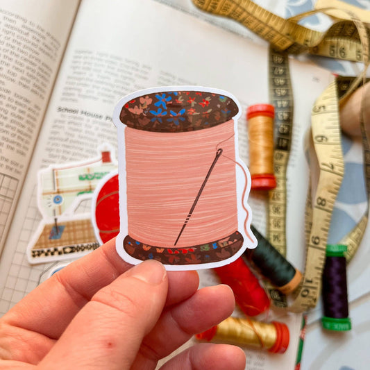 Spool Of Thread Vinyl Stickers, Cute Quilt Sewing Sticker - homesewn