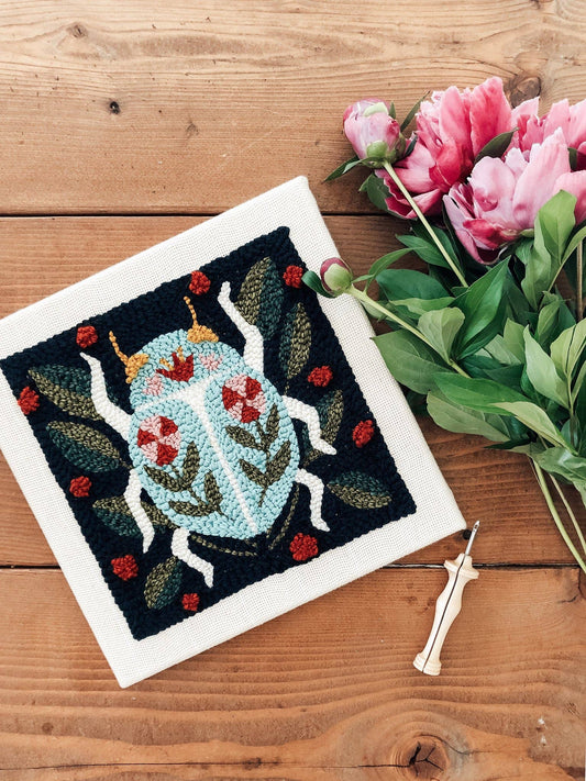 Spring Beetle Square Punch Needle Kit - homesewn