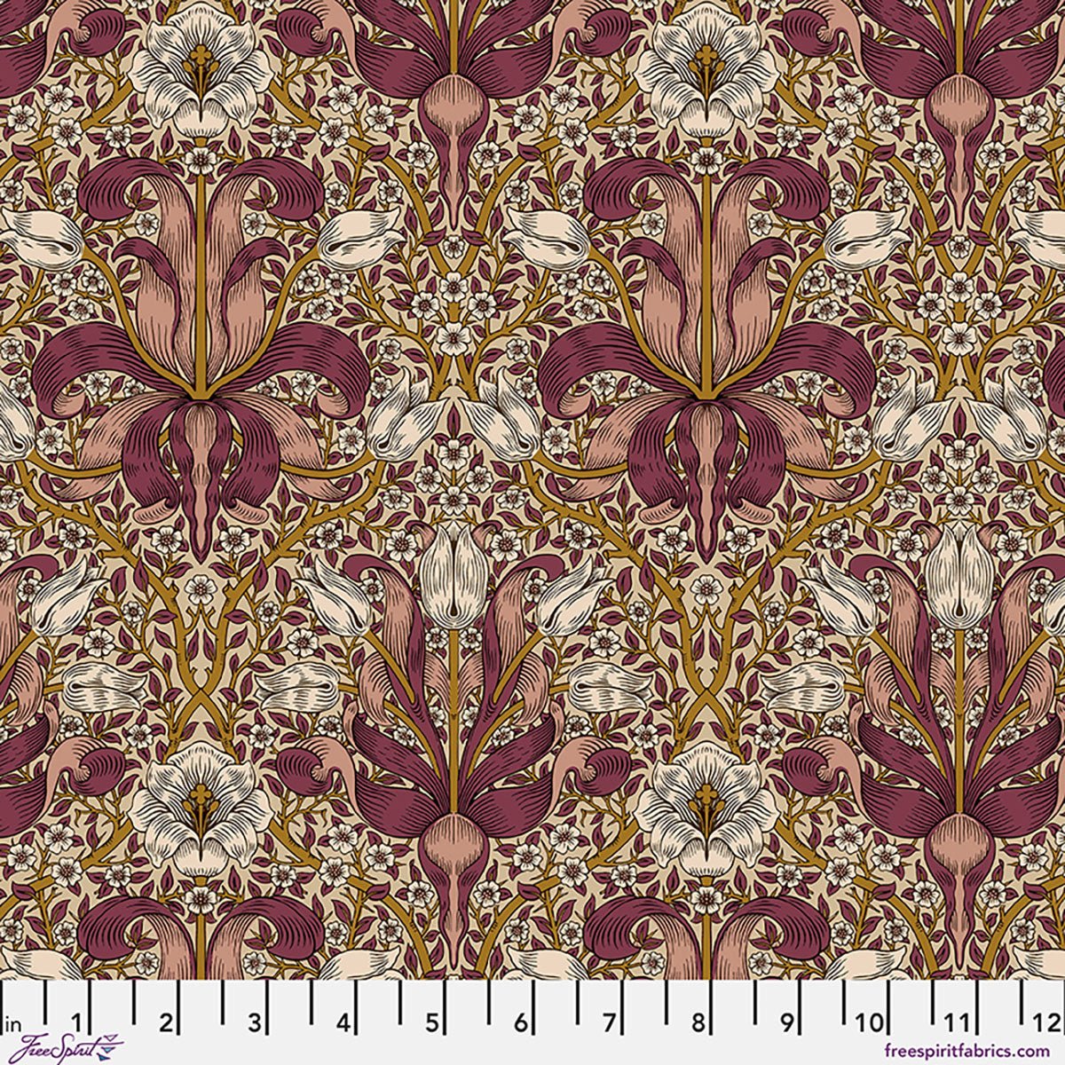 Spring Thicket - Barbed Berry - William Morris Lodden QUILTING COTTON/POPLIN - homesewn