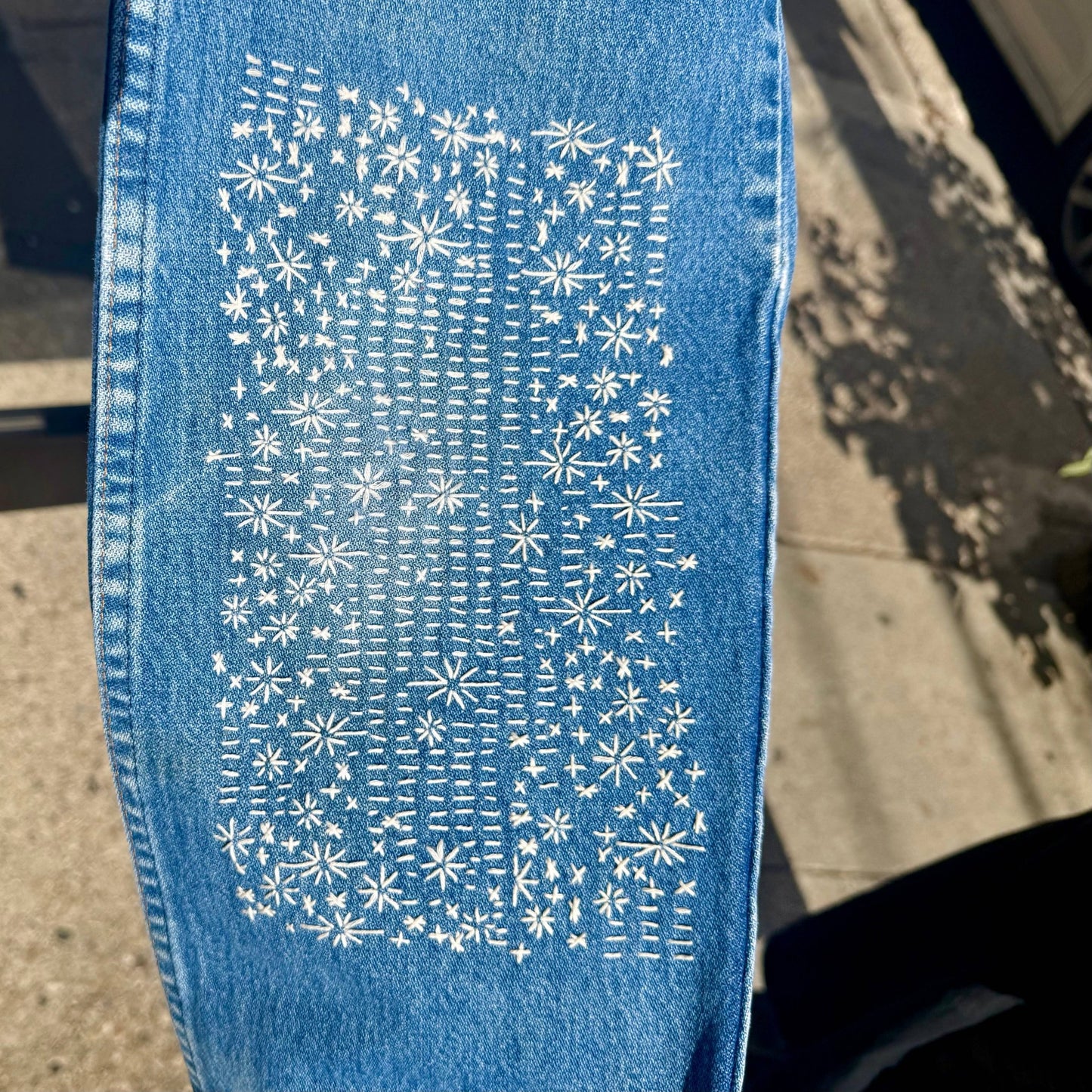 Stars - Minimal Mending + Embellishment Transfer - homesewn