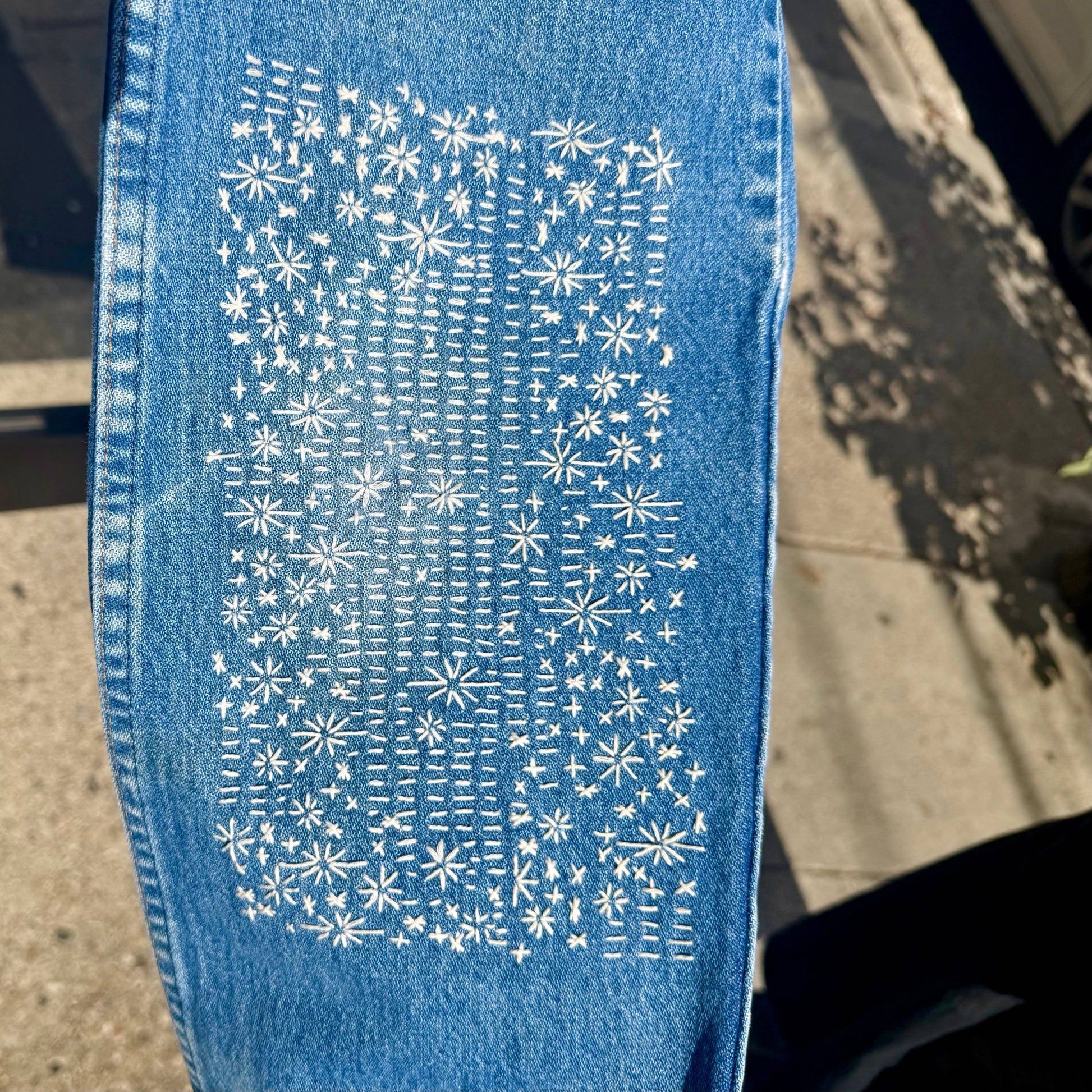 Stars - Minimal Mending + Embellishment Transfer - homesewn