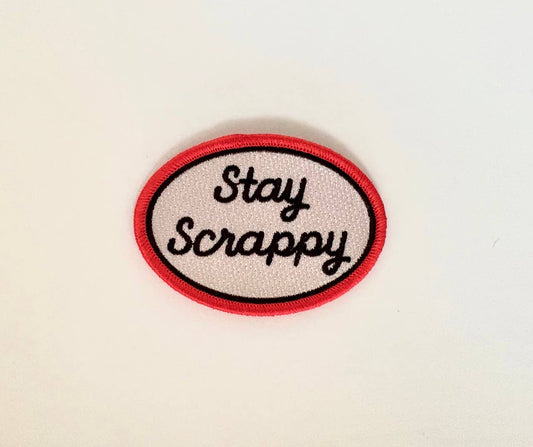 Stay Scrappy Vintage Style Embroidered Iron On Patch - homesewn