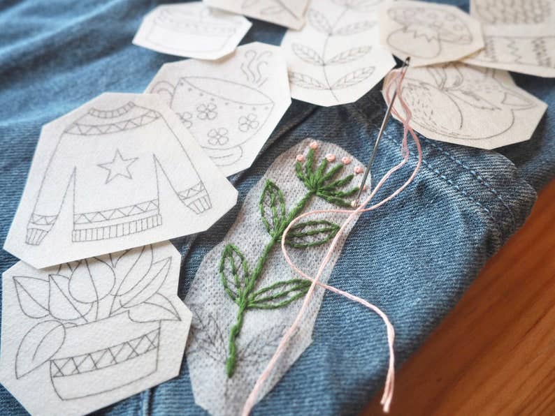Stick and Stitch Embroidery Patches Boho Designs - homesewn