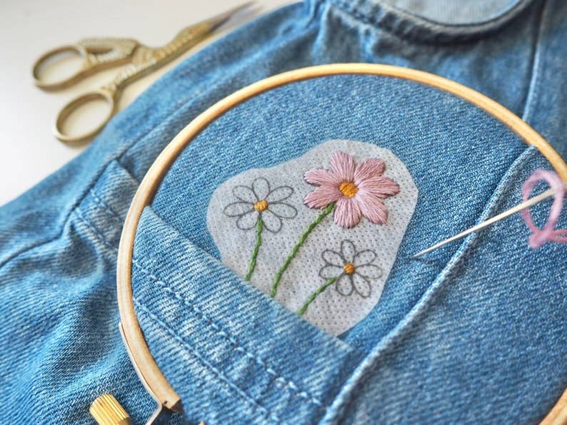 Stick and Stitch Embroidery Patches Flower Power Designs - homesewn