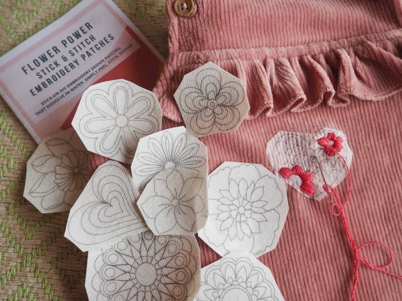 Stick and Stitch Embroidery Patches Flower Power Designs - homesewn