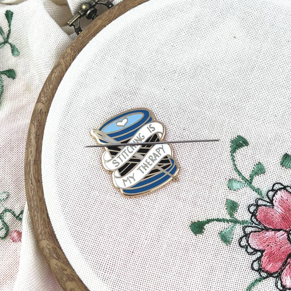 Stitching Is My Therapy Needle Minder - homesewn