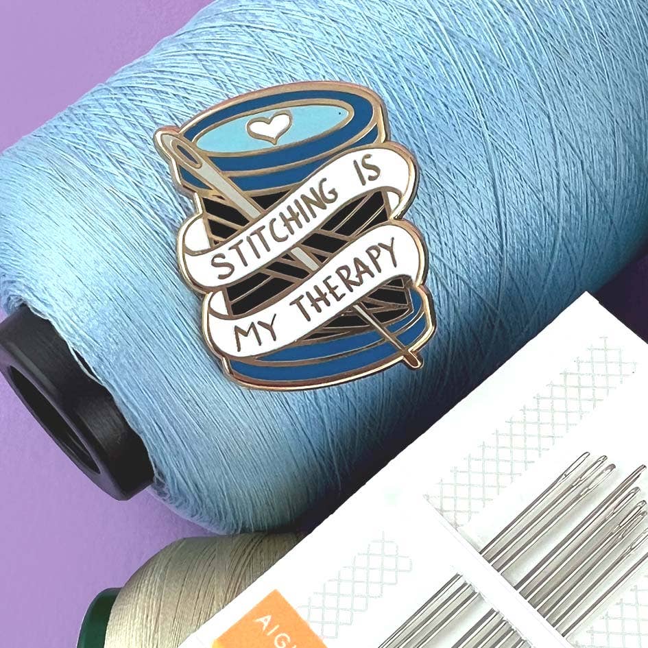 Stitching Is My Therapy Needle Minder - homesewn