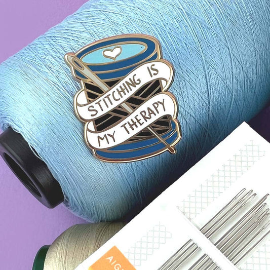 Stitching Is My Therapy Needle Minder - homesewn