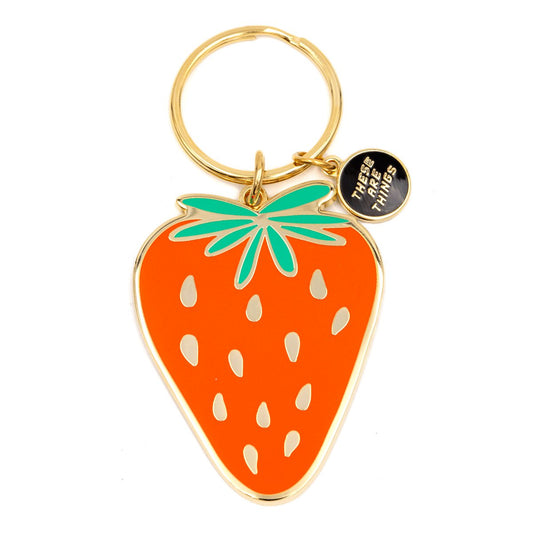 Strawberry Enamel Keychain - homesewn