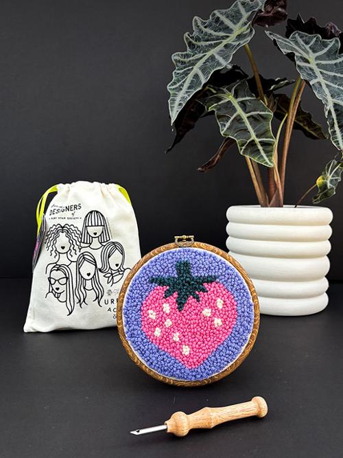 Strawberry Ruby Star Collab Punch Needle Kit - homesewn