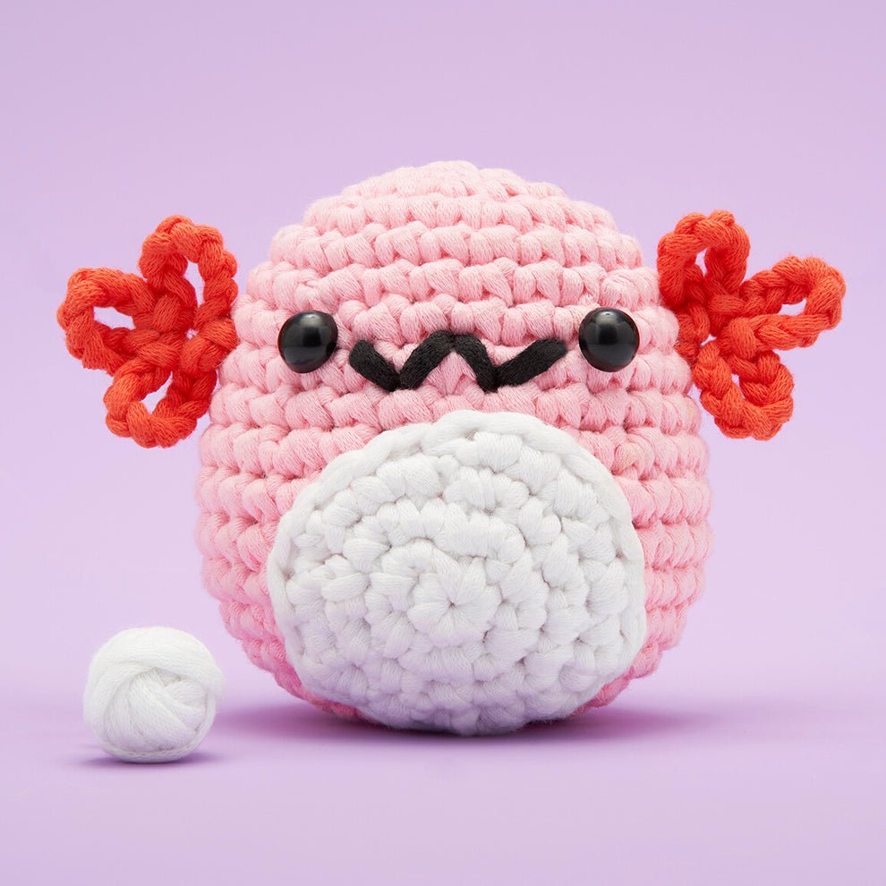 Strawberry the Axolotl Crochet Kit - homesewn