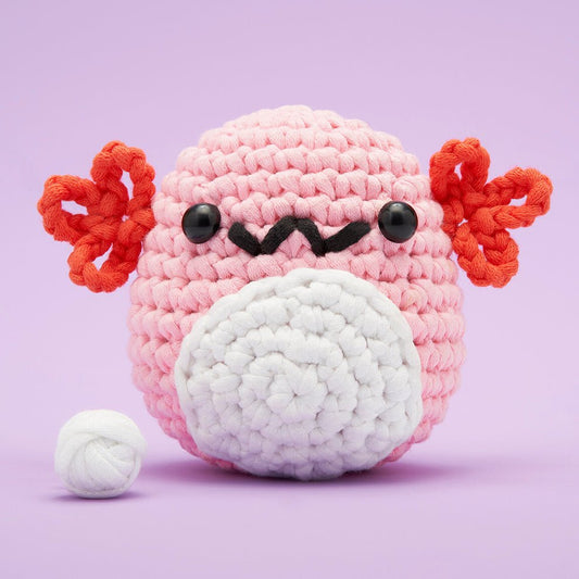 Strawberry the Axolotl Crochet Kit - homesewn