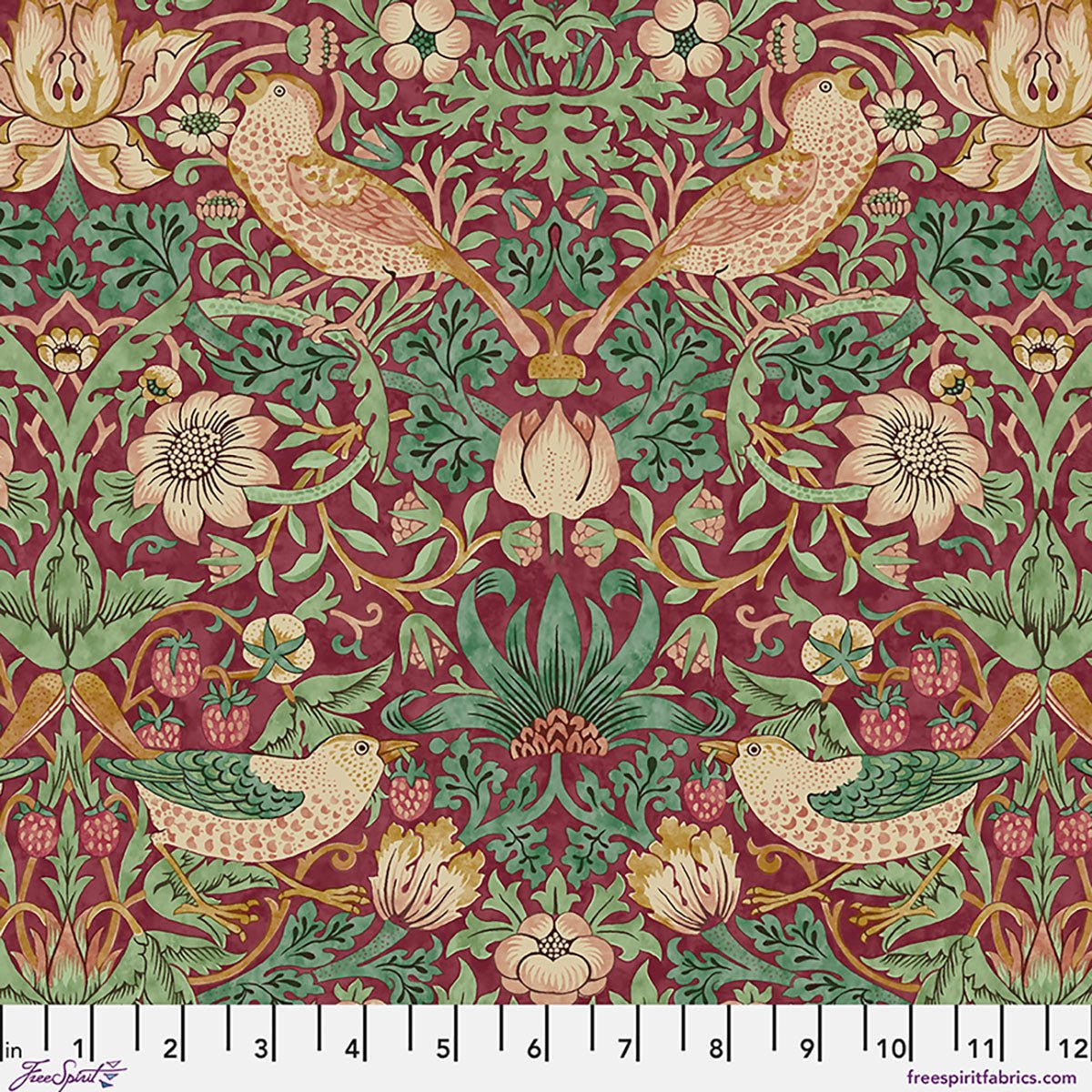 Strawberry Thief - Dawn Rose - William Morris Lodden QUILTING COTTON/POPLIN - homesewn