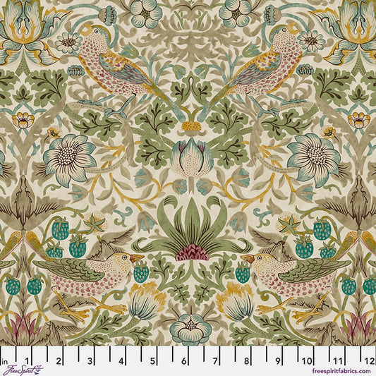 Strawberry Thief - Old Gold - William Morris Lodden QUILTING COTTON/POPLIN - homesewn