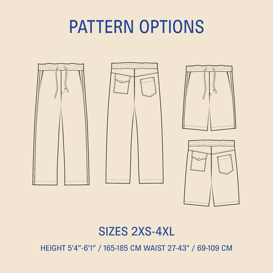 Summer pants sewing pattern PDF DOWNLOAD - homesewn
