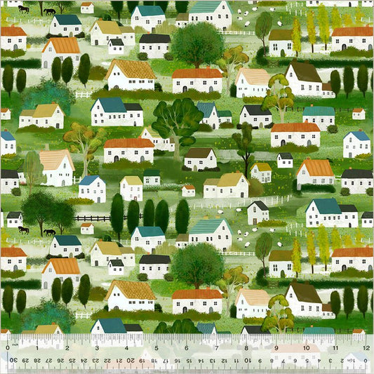 Sunday Drive Ð Houses Ð Quilting Cotton Fabric - homesewn