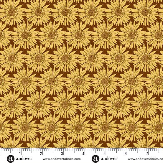 Sunlit Bloom Yellow - Flourish - QUILTING COTTON/POPLIN - homesewn