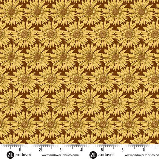 Sunlit Bloom Yellow - Flourish - QUILTING COTTON/POPLIN - homesewn