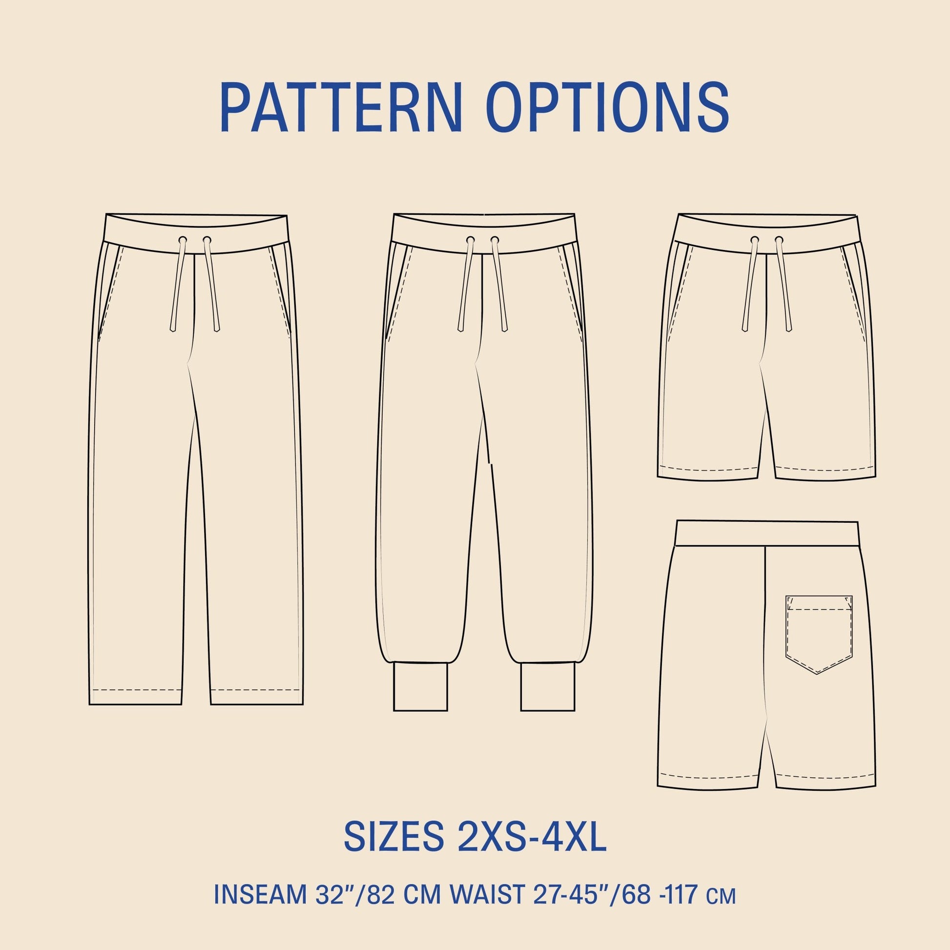 Sweatpants sewing pattern PDF DOWNLOAD - homesewn
