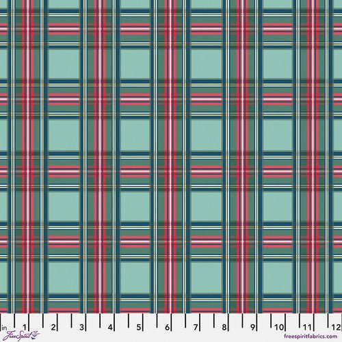 Tartan Tradition - Aqua - Christmas Cabin by Mia Charro - homesewn