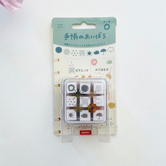 Techo Aibo Mini Planner Stamp Set - Mark - homesewn